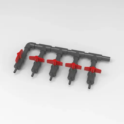 Air distributor 9mm - 5-way